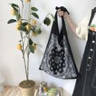 Print Shopper Bag Double-sided Pattern - Black - One Size