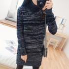 Melange Turtleneck Sweater Dress
