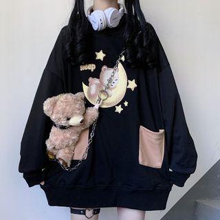 Print Pocketed Sweatshirt