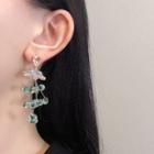 Faux Crystal Dangle Earring 1 Pair - Transparent - One Size