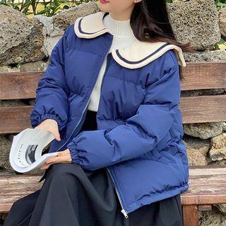 Contrast Collared Padded Jacket