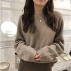 Loose-fit Round-neck Wool Knit Sweater
