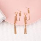 Tassel Alloy Dangle Earring 1 Pair - 925 Silver - One Size