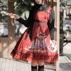 Ruffled Fox Print Lolita Jumper Skirt