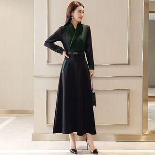 Panel Maxi Dress With Belt