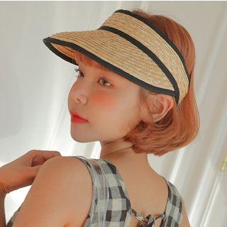 Contrast Trim Woven Sun Visor Yellow - One Size
