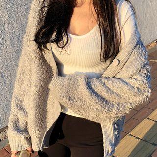 V-neck Loop-knit Cardigan