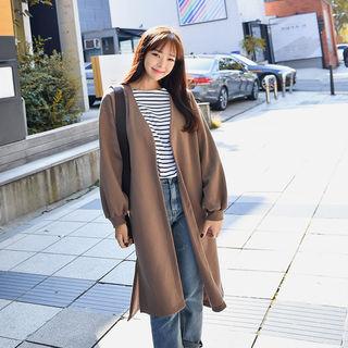 Open-front Brushed Fleece Lined Cardigan