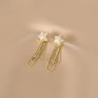 Star Faux Pearl Chained Alloy Earring 1 Pair - Gold - One Size