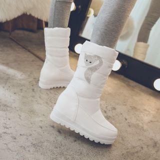 Fox Print Snow Boots