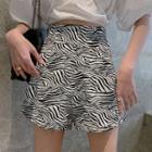 High-waist Zebra Shorts