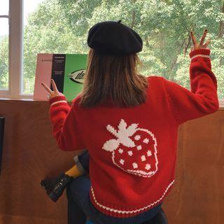 Strawberry Jacquard Zipped Jacket