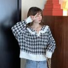 Houndstooth Sweater Plaid - One Size