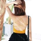 Strappy Padded Crop Cami Top