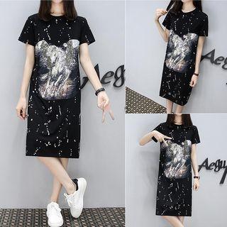 Short-sleeve Horse T-shirt Dress