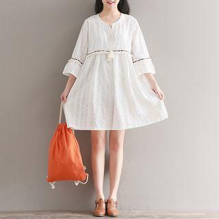 Bell 3/4-sleeve A-line Dress