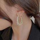 Alloy Open Hoop Earring 1 Pair - Hoop Earring - Gold - One Size