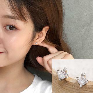 Rhinestone Stud Earring 1 Pair - Zircon - Planet - One Size