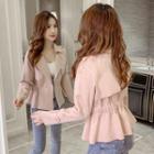 Ruffle Hem Double-breasted Jacket