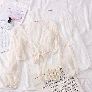 Lace-trim Tie-hem Light Shawl