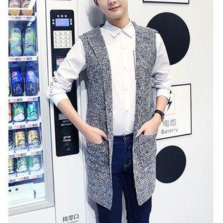 Couple Matching Melange Long Knit Vest
