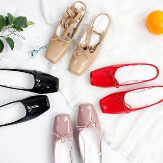 Square Toe Lace Up Flats