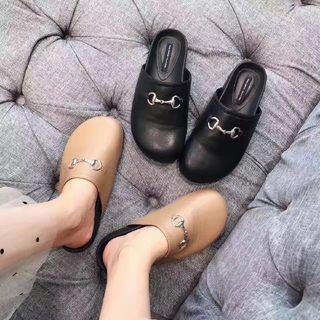 Chain-accent Flat Mules