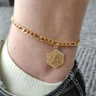 Letter A Anklet Gold - One Size
