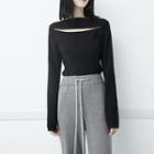 Cutout Boatneck Knit Top