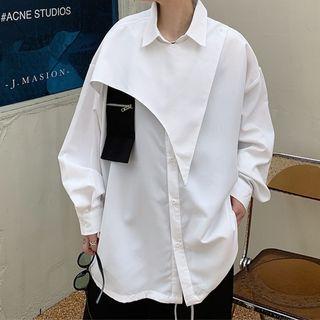 Front-pocket Asymmetrical Oversized Shirt