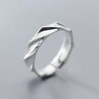 925 Sterling Silver Textured Open Ring Open Ring - One Size