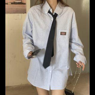 Long-sleeve Striped Shirt + Tie