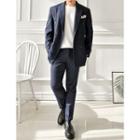 Set: Double-breasted Checked Blazer + Dress Pants
