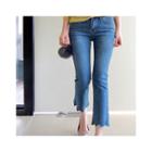 Scallop-hem Boot-cut Jeans