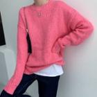Knit Long-sleeve Sweater As Shown In Figure - One Size