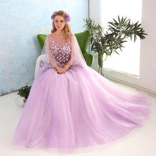 Floral A-line Evening Gown