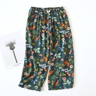 Printed Wide-leg Lounge Pants