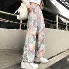 Tie-dye Paisley Print Wide-leg Jogger As Shown In Figure - One Size