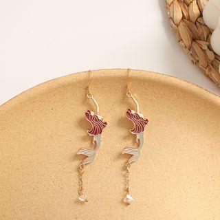 Faux Crystal Alloy Mermaid Dangle Earring