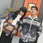 Couple Matching Printed Buttoned Jacket