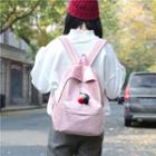 Velour Pompom Backpack