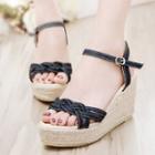 Woven Strap Wedge Sandals