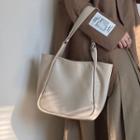 Faux Leather Tote Bag Off-white - One Size