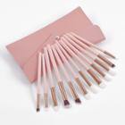 Set Of 12: Makeup Brush With Bag Set Of 12 - With Bag - Pink - One Size