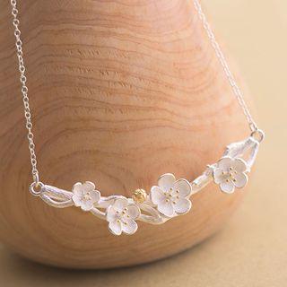 925 Sterling Silver Floral Necklace