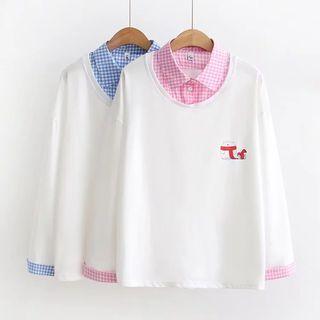 Mock Two-piece Bear Print Sweatshirt