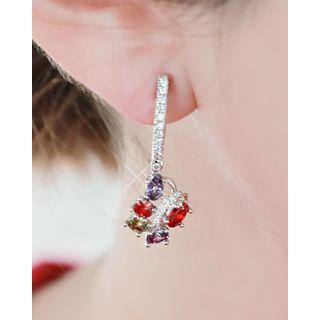 Rhinestone Dangled Clip-on Earrings