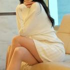 Turtleneck Mini Knit Sheath Dress White - One Size