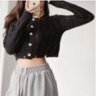 Cropped Button-up Light Knit Top In 5 Colors