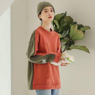 Two Tone Print Pullover As Shown In Figure - One Size